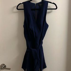 Navy blue wrap skirt romper Size Small